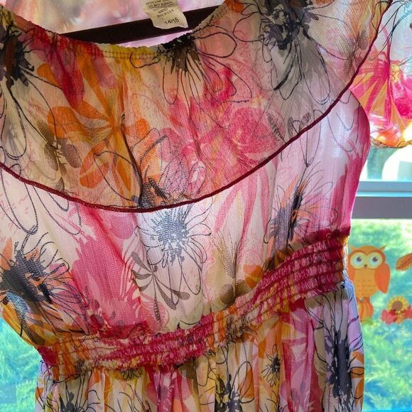 Vintage Girls Short Sleeve Dress Size 14/16 Made in USA Spring Pink Floral - Picture 6 of 11